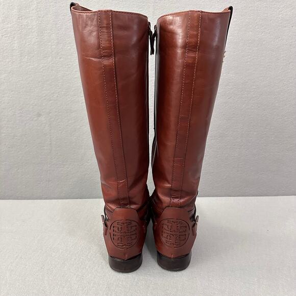 Tory Burch Derby Tall Leather Riding Boots in Antique Brown US 9M - Picture 5 of 15